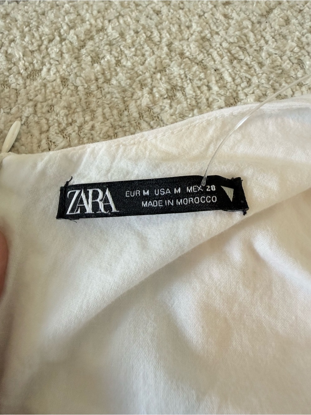 Zara White Ruched Side Tie Midi Dress | Coastal Chic Summer Dress | Size M - Picture 6 of 6